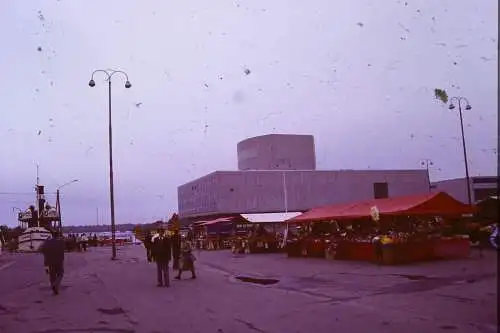 Vintage Dia Film Slide 35mm Oulu market square Finnland '70s  B5/L33