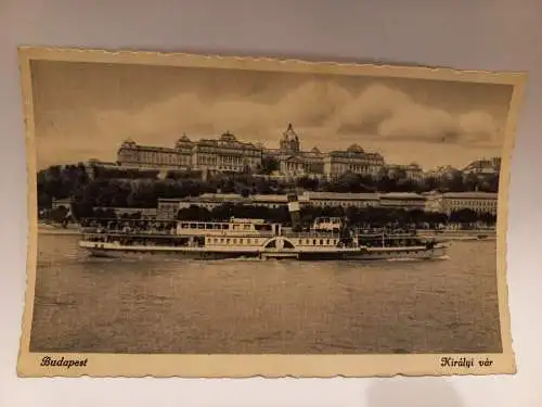 AK Postcard CPA St. Gellert Dampfschiff in Budapest vor dem Königlichen Burg