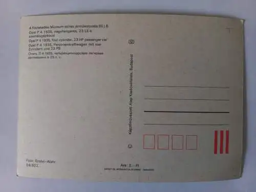 AK Opel P 4 vom 1935 - PKW mit 23 PS c1970