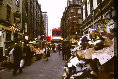 Vintage Dia Film Slide 35mm Street Market Rupert Street London   '70s B5/L60