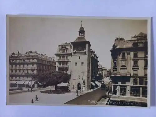 AK Postcard CPA  Schweiz Genf - Genève Straßenpartie, Geschäfte c1930