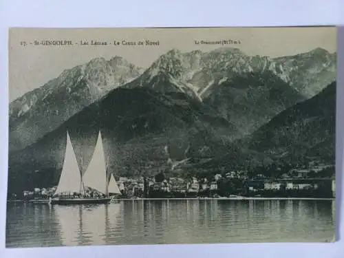 AK Postcard CPA St. Gingolph - Lac Léman Le Creux de Novel - Genfer See