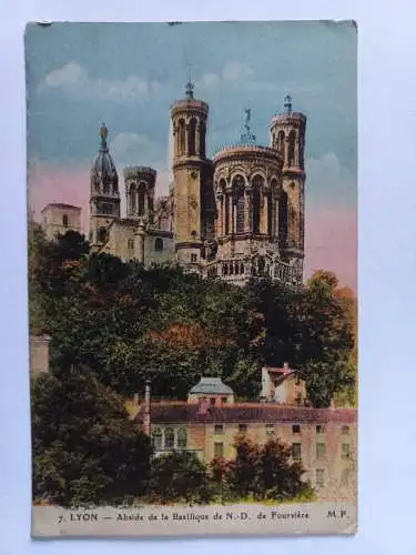AK Postcard CPA France Lyon Abside de la Basilique N.D. de Fourviére