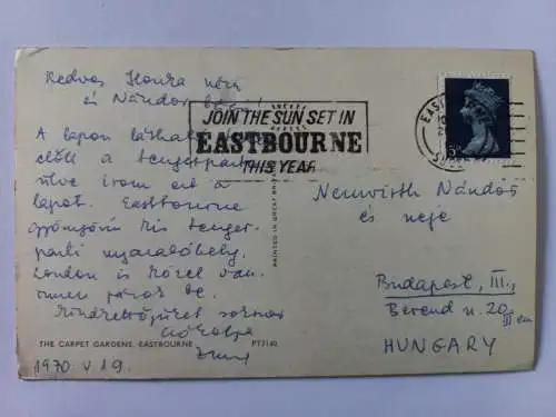 AK Postcard CPA Eastbourne The Carpet Gardens - 1970