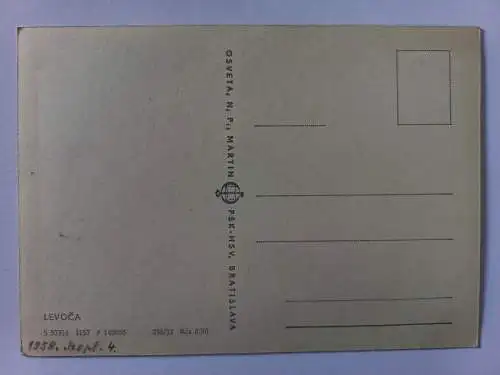 AK Postcard CPA  Slowakei Levoča ,  Leutschau, Lőcse 1958
