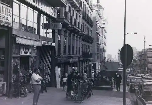 Vintage Negativ Foto Spanien Madrid  Strassenszene  '70s