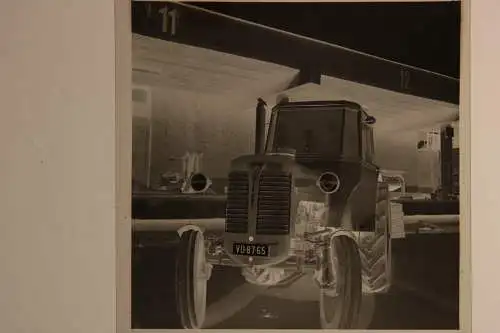 Vintage Negativ Foto Zetor Super Traktor in Ungarn 1960s 6x6cm