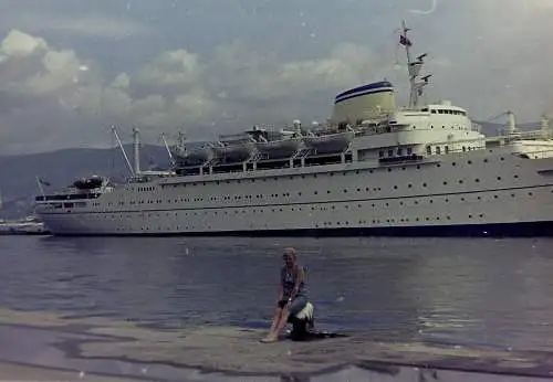 Vintage Foto Negative 6x SChiff "AFRICA" in Triest, Hafen  1970s