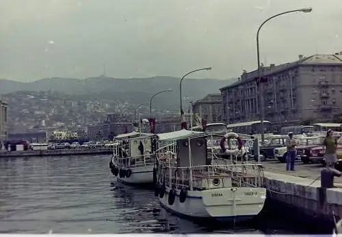 Vintage Foto Negativ Italien Triest, Hafen  1970s