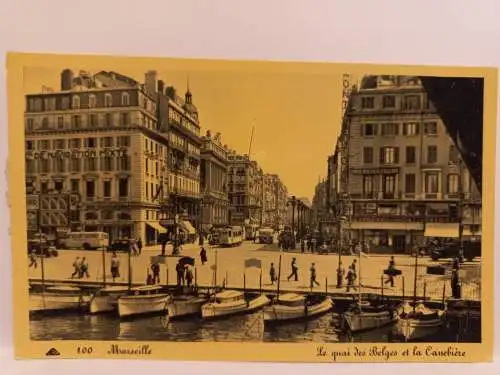 AK Postcard CPA Marseille Le Quai des Belges et la Canebiére