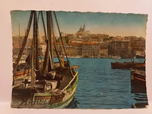 AK Postcard CPA Marseille Un coin du Port