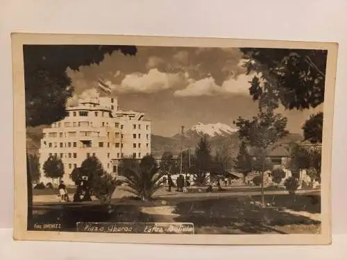 AK Postcard CPA Bolivien La Paz Plaza Abaroa c1948