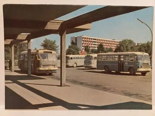 AK Postcard CPA Ungarn Hajdúszoboszló MÁVAUT Bushaltestelle IKARUS 620 IKARUS 66