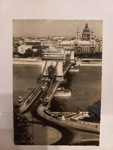 AK Postcard CPA Ungarn, Budapest Kettenbrücke 1960s
