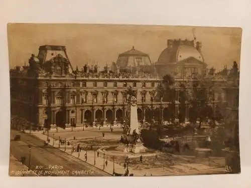 AK Postcard CPA Paris  Louvre et le Monument Gambetta 1925