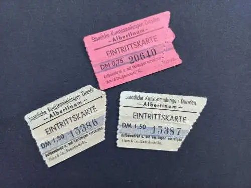 Vintage DDR Dresden Albertinum Eintrittskarten 3 Stk