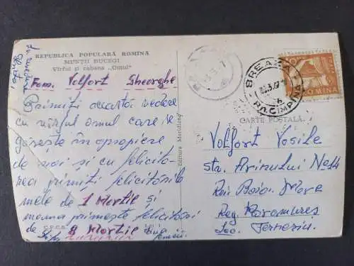 AK Postcard CPA Rumänien Muntii Bucegi - Virful si cabana "Omul"