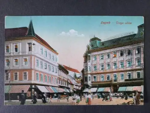 AK Postcard CPA Kroatien - Zagreb - Duga ulica 1918