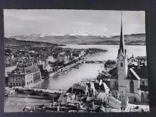 AK Postcard CPA Schweiz Zürich Panorama mit Fraumünsterkirche 1962