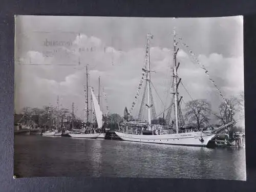 AK Postcard CPA DDR Greifswald-Wieck Segelschulschiff Wilhelm Pieck 1965