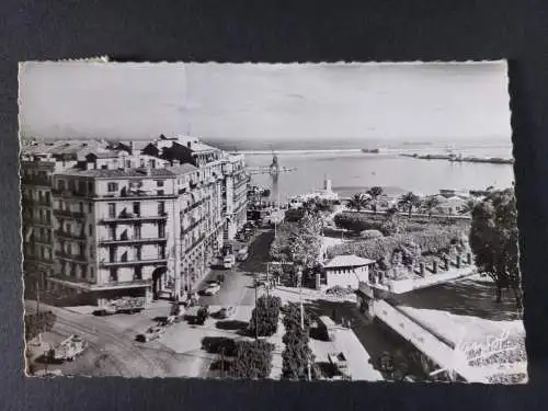 AK Postcard CPA Algerien - Alger Strassenszene Rond Point et Square 1958