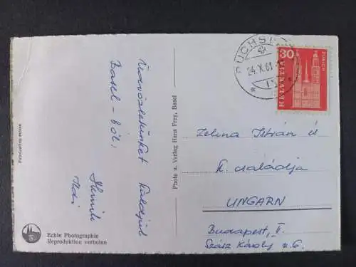 AK Postcard CPA  Schweiz - Basel, Partie am Rhein mit Münster 1961