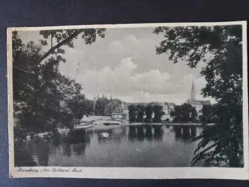 AK Postcard CPA Deutschland Merseburg - Am Gotthard Teich