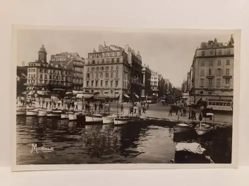AK Postcard CPA Marseille Le Quai des Belges et la Canebiére