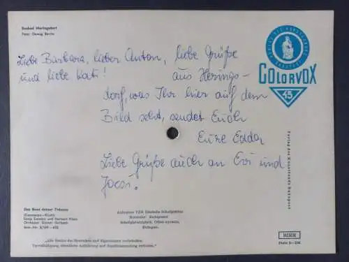 Tonpostkarte Colorvox 45 - Seebad Heringsdorf - Das Boot deiner Träume - VEB