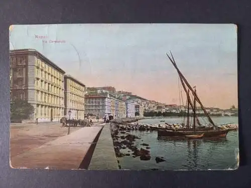 AK Postcard CPA Italien Neapel - Italy Napoli Via Caracciolo 1912