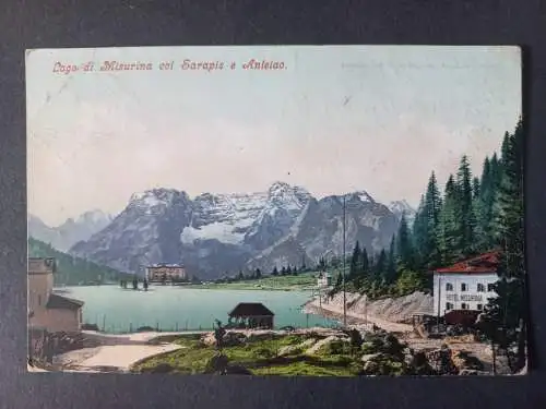 AK Postcard CPA Italien Lago di Misurina col Sarapis e Antelao 1906