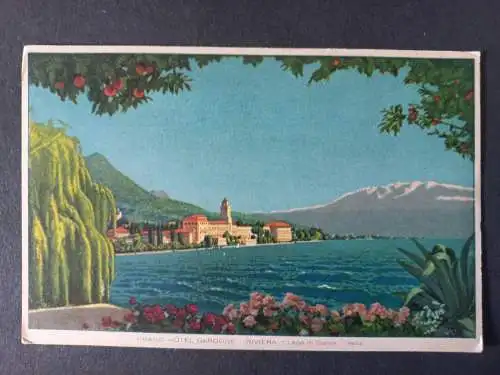 AK Postcard CPA Italien Grand Hotel Gardone Riviera