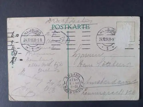 AK Postcard CPA Deutschland Hamburg St. Pauli Landungsbrücke 1913