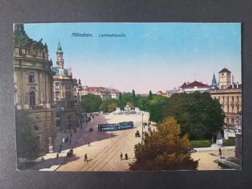 AK Postcard CPA Deutschland München Lenbachplatz