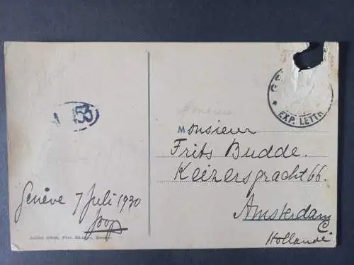 AK Postcard CPA Schweiz Genf  Dampfschiff im Hafen Genfer See 1930