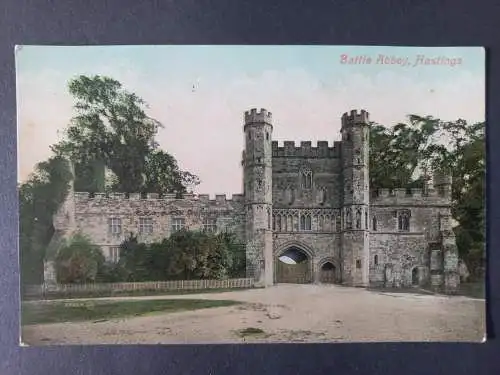 AK Postcard CPA England Hastings Battle Abbey 1908