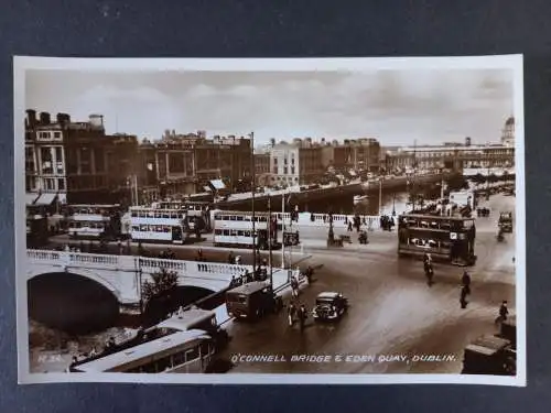 AK Postcard CPA Valentine's Postcards Dublin O'Connel Bridge&Eden Quay