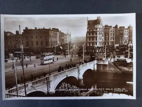 Postcard CPA Valentine's Postcards Dublin O'Connel Bridge from Bachelor's Walk