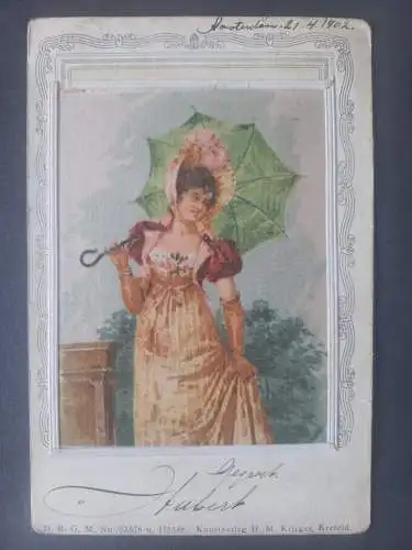 AK Postcard CPA  Woman in Satin dress - Kunstverlag 1902