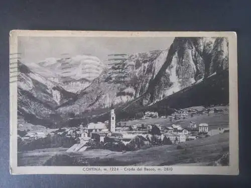 AK Postcard CPA Italien Cortina Croda del Becco 1937