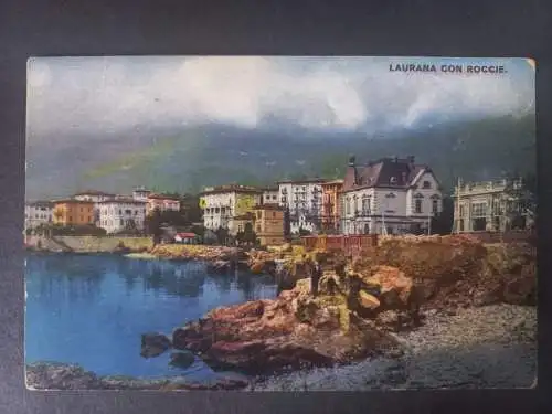 AK Postcard CPA Kroatien Laurana con roccie 1935