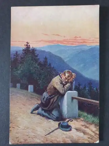 Antik AK Postcard CPA  Künstlerkarte Ad. Liebscher Rückkehr in die Heimat 1916