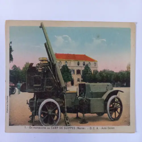 AK Postcard CPA n manoeuvres au Camp de Suippes (Marne) - DCA Auto-Canon