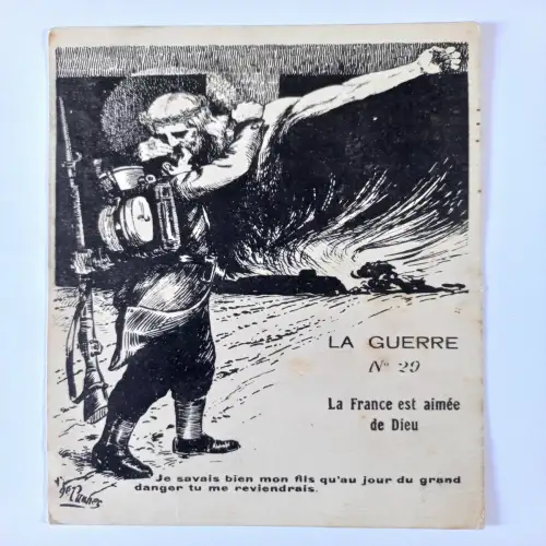 AK Postcard CPA  Militaria - La Guerre No. 29 La France est aimée de Dieu  1914