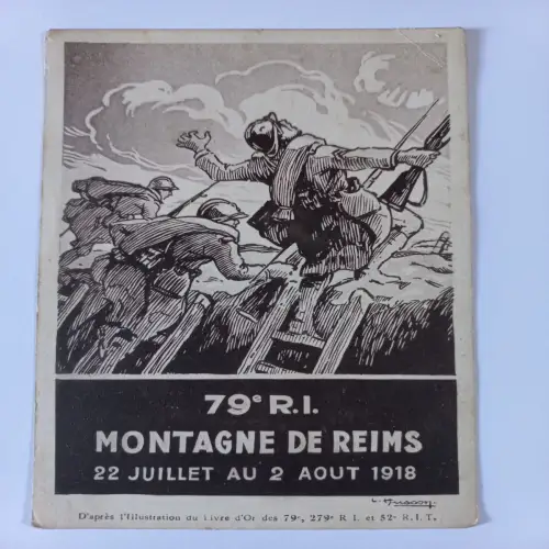 AK Postcard CPA Illustrations du Livre d'or des 79 et 279ème RI 1918
