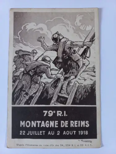 AK Postcard CPA Illustrations du Livre d'or des 79 et 279ème RI 1918