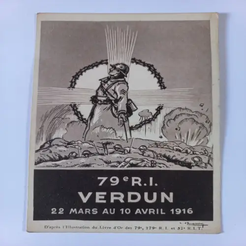 AK Postcard CPA Illustrations du Livre d'or des 79 et 279ème RI - Verdun 1916