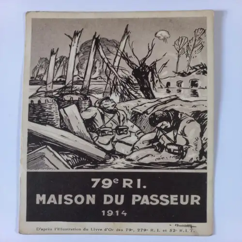 AK Postcard CPA Illustrations du Livre d'or des 79 et 279ème RI - Maison du Pass