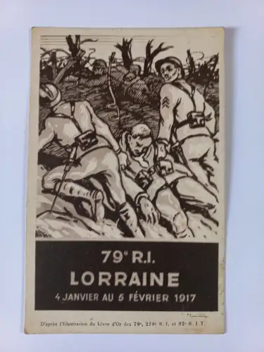 AK Postcard CPA Illustrations du Livre d'or des 79 et 279ème RI - Lorraine 1917