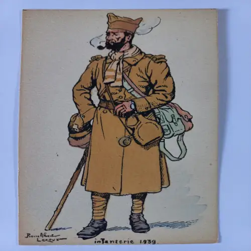 Postcard CPA Pierre Albert Leroux Infanterie 1939 war military France